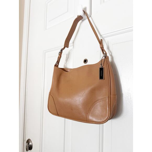 Vintage Coach Bag 8148 Cowhide Leather Shoulder Handbag Tan Brown Purse - Picture 6 of 10